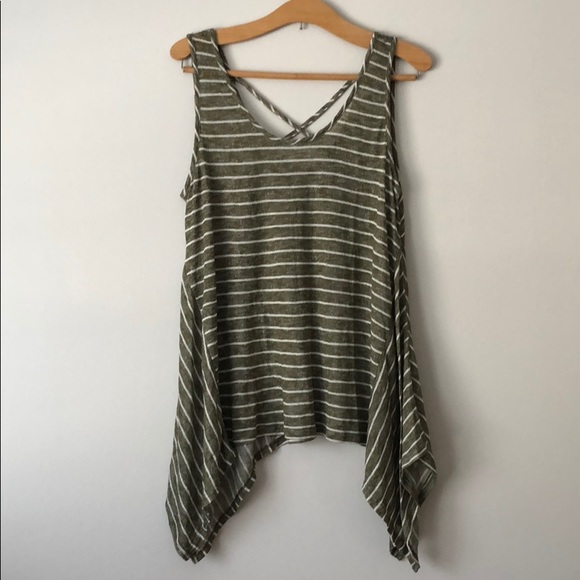 Soprano Tops - NWT flowy striped green tank
